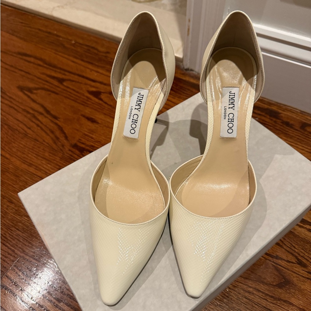Jimmy Choo Ivory Pointed D'Orsay Pumps
